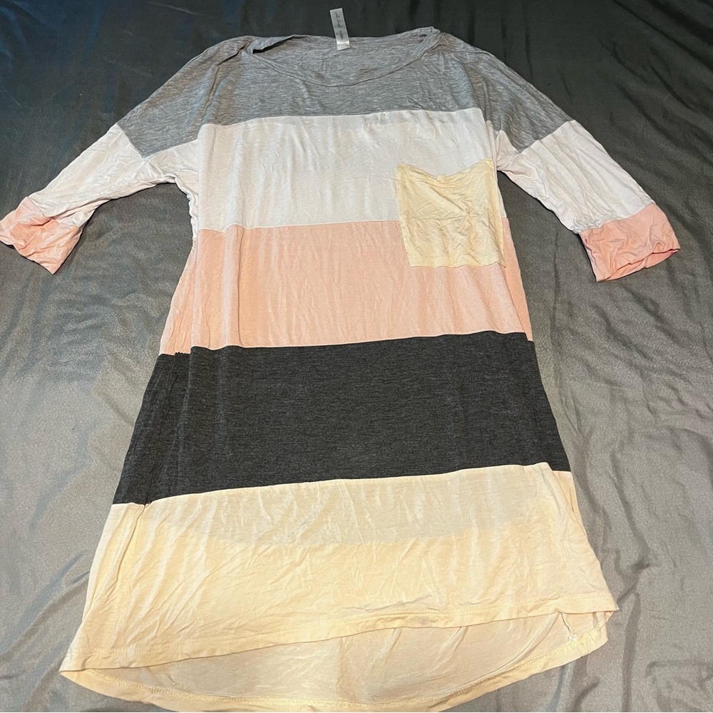 Striped Long Shirt Blouse